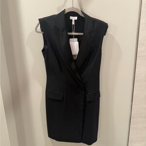 Escada Black Sleeveless Tuxedo Mini Dress